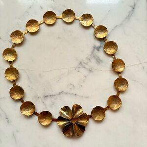 Rare Vintage 2000s Dior Chunky Gold Circular Disc Adjustable Necklace/Belt